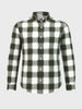 Men's Green Slim Fit Checkered Casual Shirt