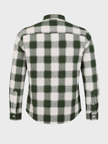 Men's Green Slim Fit Checkered Casual Shirt