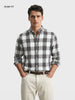 Men's Grey Slim Fit Checkered Casual Shirt