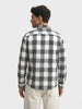Men's Grey Slim Fit Checkered Casual Shirt