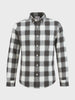 Men's Grey Slim Fit Checkered Casual Shirt