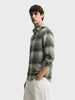 Men's Green Slim Fit Checkered Casual Shirt