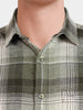 Men's Green Slim Fit Checkered Casual Shirt