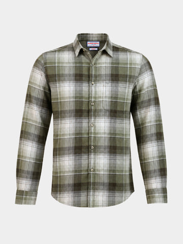Men's Green Slim Fit Checkered Casual Shirt