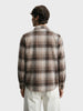 Men's Khaki Slim Fit Checkered Casual Shirt