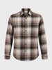 Men's Khaki Slim Fit Checkered Casual Shirt