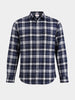 Men's Navy Blue Slim Fit Checkered Casual Shirt