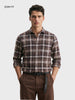 Men's Brown Slim Fit Checkered Casual Shirt