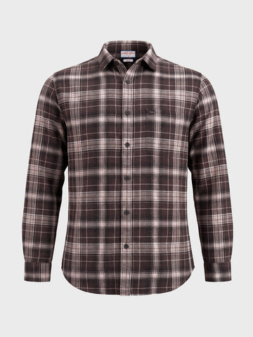 Men's Brown Slim Fit Checkered Casual Shirt