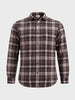 Men's Brown Slim Fit Checkered Casual Shirt