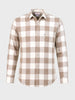 Men's Khaki Slim Fit Checkered Casual Shirt