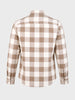 Men's Khaki Slim Fit Checkered Casual Shirt
