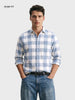 Men's Blue Slim Fit Checkered Casual Shirt