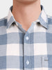 Men's Blue Slim Fit Checkered Casual Shirt