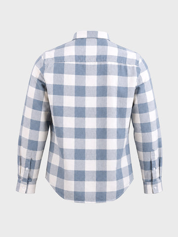 Men's Blue Slim Fit Checkered Casual Shirt