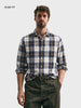 Men's Blue Slim Fit Checkered Casual Shirt