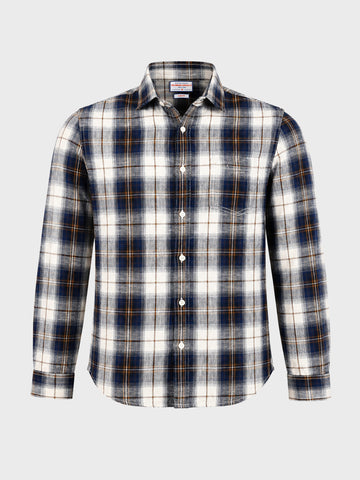 Men's Blue Slim Fit Checkered Casual Shirt