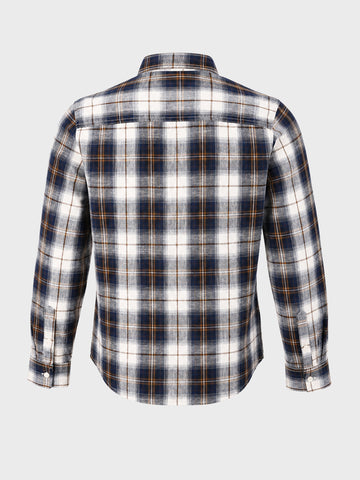 Men's Blue Slim Fit Checkered Casual Shirt
