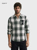 Men's Green Slim Fit Checkered Casual Shirt