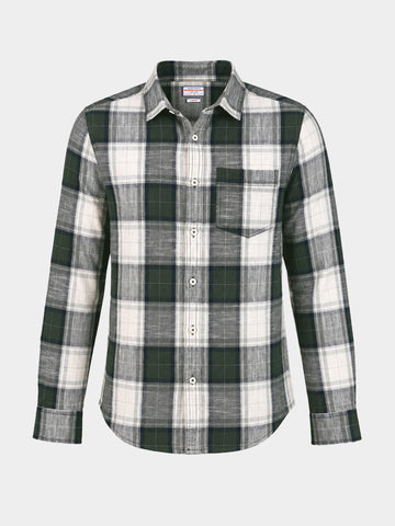 Men's Green Slim Fit Checkered Casual Shirt