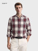 Men's Maroon Slim Fit Checkered Casual Shirt