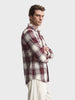 Men's Maroon Slim Fit Checkered Casual Shirt