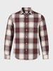 Men's Maroon Slim Fit Checkered Casual Shirt