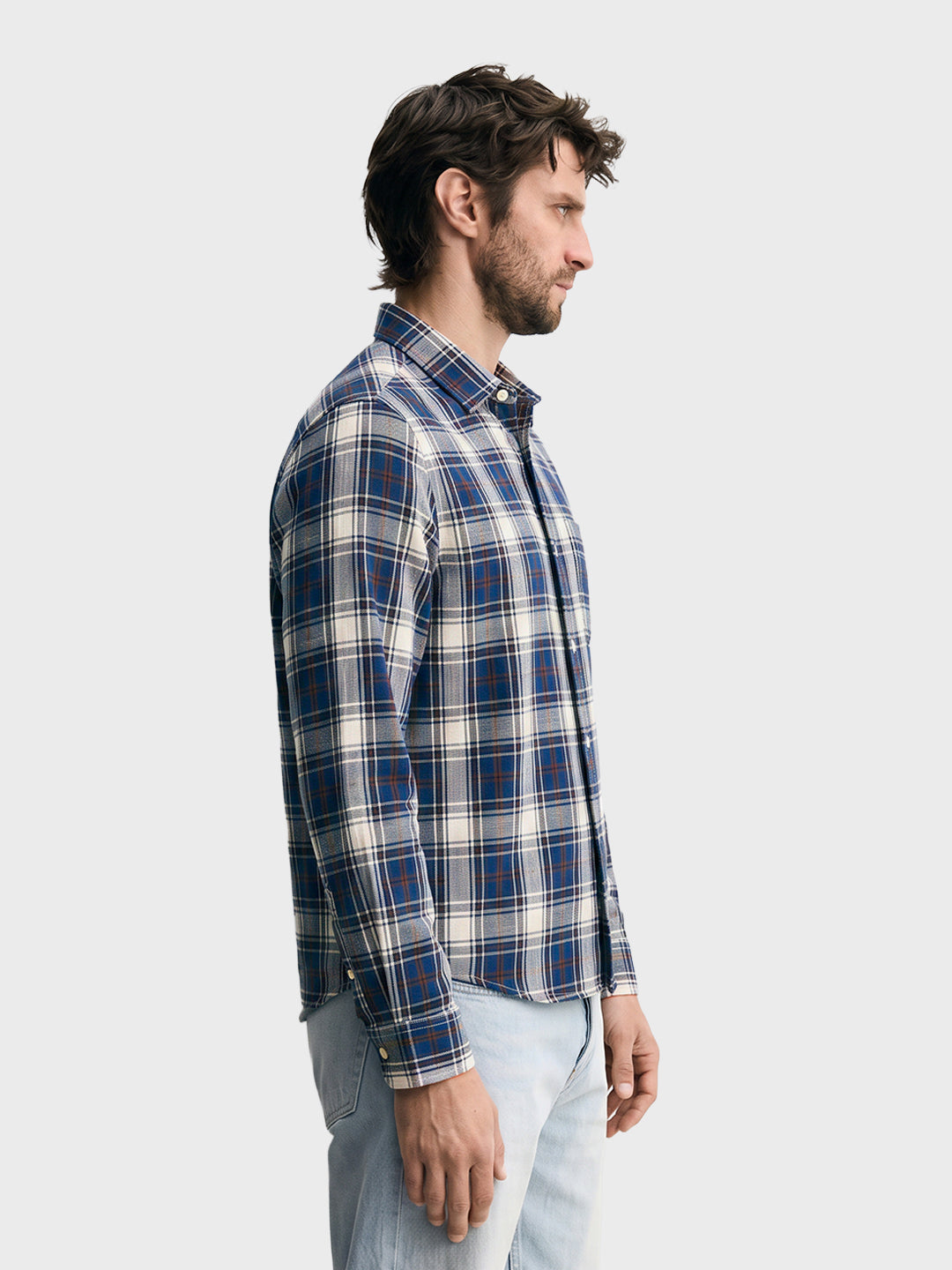 Men's Teal Slim Fit Checkered Casual Shirt