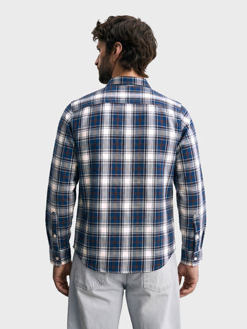 Men's Teal Slim Fit Checkered Casual Shirt