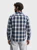 Men's Teal Slim Fit Checkered Casual Shirt