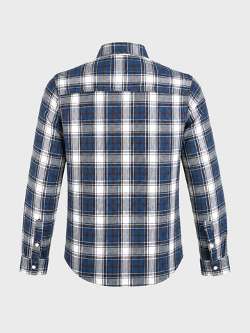 Men's Teal Slim Fit Checkered Casual Shirt