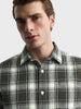Men's Green Slim Fit Checkered Casual Shirt
