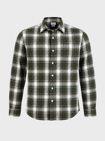 Men's Green Slim Fit Checkered Casual Shirt