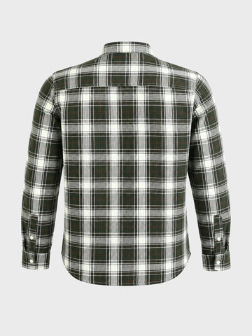Men's Green Slim Fit Checkered Casual Shirt