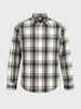 Men's Grey Slim Fit Checkered Casual Shirt