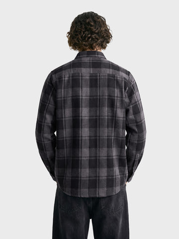 Men's Grey Slim Fit Checkered Casual Shirt
