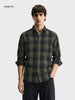 Men's Green Slim Fit Checkered Casual Shirt