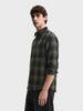 Men's Green Slim Fit Checkered Casual Shirt
