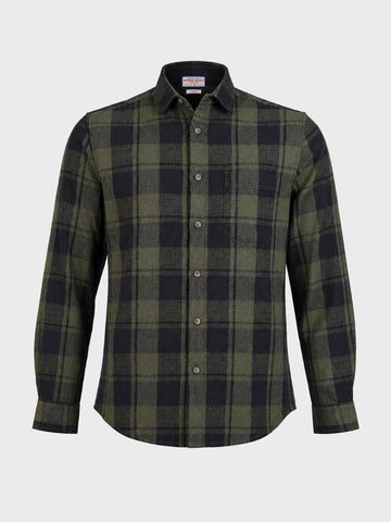 Men's Green Slim Fit Checkered Casual Shirt