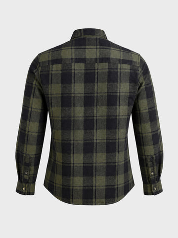 Men's Green Slim Fit Checkered Casual Shirt