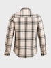 Men's Cream Slim Fit Checkered Casual Shirt