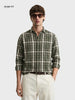 Men's Green Slim Fit Checkered Casual Shirt