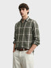 Men's Green Slim Fit Checkered Casual Shirt