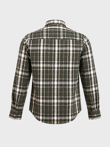 Men's Green Slim Fit Checkered Casual Shirt