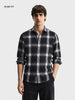 Men's Black Slim Fit Checkered Casual Shirt