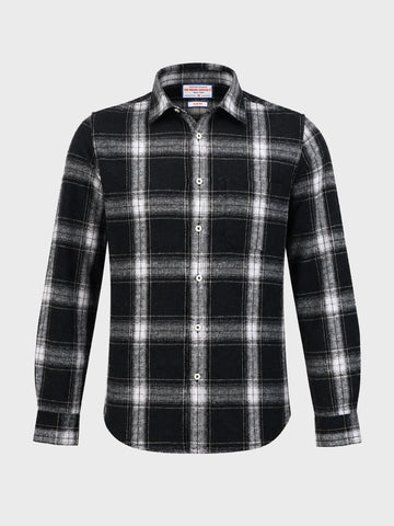 Men's Black Slim Fit Checkered Casual Shirt