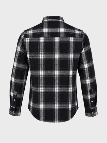 Men's Black Slim Fit Checkered Casual Shirt