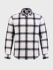 Men's White Slim Fit Checkered Casual Shirt