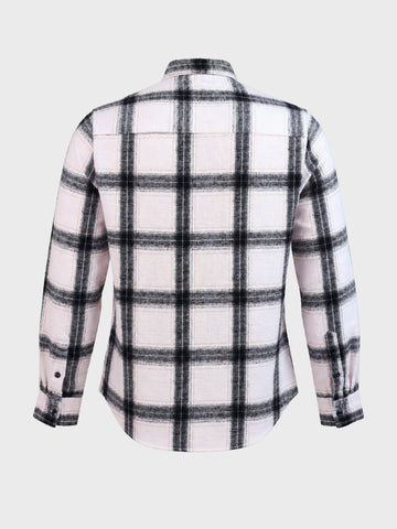 Men's White Slim Fit Checkered Casual Shirt