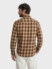Men's Brown Slim Fit Checkered Casual Shirt